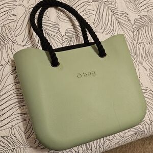 EUC Obag O Bag + Short Rope Handles Sage Avocado Green Made in Italy